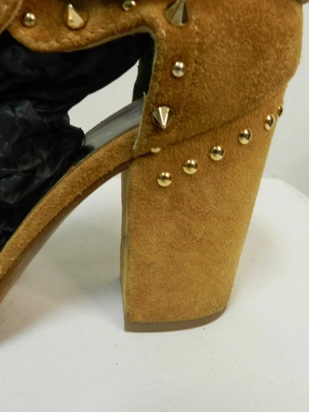 Laurence Dacade Suede Studded cutout pumps boots sandals Italy Size 37.5 US  7.5
